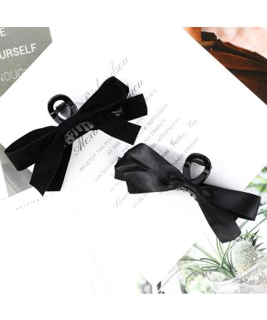 2PCS Black Bow Hair Clip Bowknot Hair Claw Jaw Clips Barrettes for Thick Thin Hair Nonslip Claw Clamps Hair Clips for Women Girls Big Bows Hair Claws Barrette - Buy Online on GoSupps.com