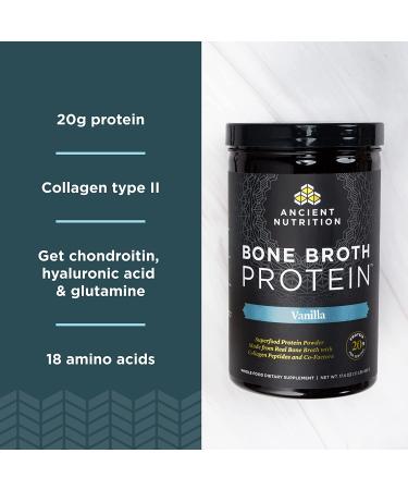 Dr. Axe Ancient Nutrition Bone Broth Protein Vanilla - 17.4 oz | Nutrient-Rich Superfood - Buy Online on GoSupps.com
