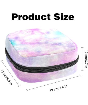 Galaxy Rainbow Pink Pattern Sanitary Napkins Storage Bag - Portable Menstrual Cup Pocket with Zipper for Teenage Girls & Women - Buy Online on GoSupps.com
