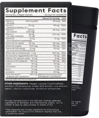 Sports_Researchs Advanced Multivitamin Capsules with Vitamins Minerals CoQ10 and Antioxidants (180 Count. Value Pack) - Buy Online on GoSupps.com