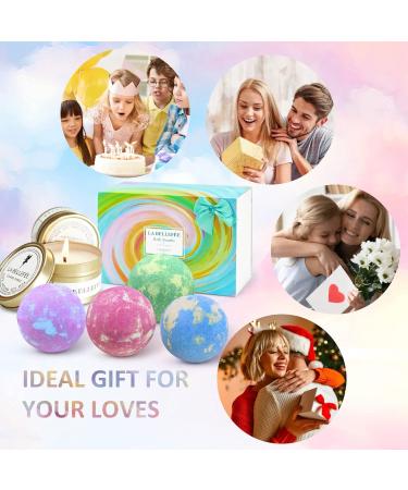 Bath Bombs for Women Gifts 4 Bath Bombs with 2 Scented Candles Bubble Spa Bath Moisturizing Skin Bath Bombs Gifts for Her 4 Count (Pack of 1) - Buy Online on GoSupps.com
