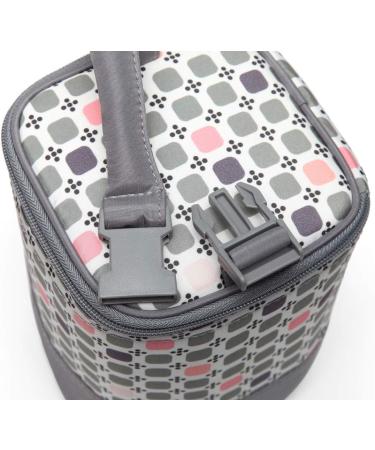 LCY Insulated Baby Bottle Cooler Bag | Holds 4 Bottles | Grey & Pink Dots - Buy Online on GoSupps.com