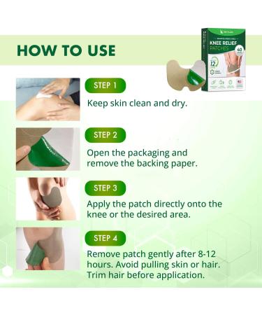 Skyloa Knee Relief Patches Herbal Heat Patches for Joint Pain Back Shoulder & Neck | 40 Count 12 Hour Lasting Relief - Buy Online on GoSupps.com
