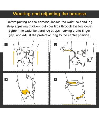 Enjohos Climbing Belt - Fall Protection Safety Waist Strap for Mountaineering & Outdoor Sports (Gray Yellow) | Half-Body Hip Protection - Buy Online on GoSupps.com