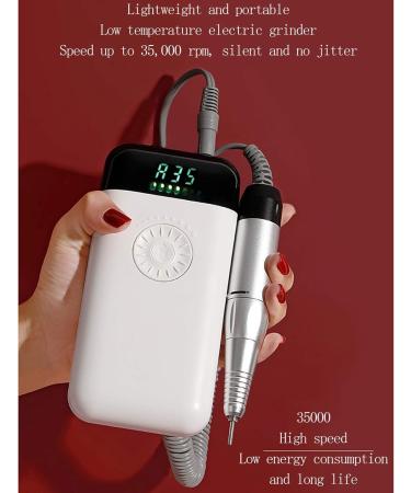 Electric Nail Drill Professional Electric Nail Drill Rechargeable 35000RPM Smart LCD Display Nail File Drill Set Kit for Beauty Salon and Household - Buy Online on GoSupps.com