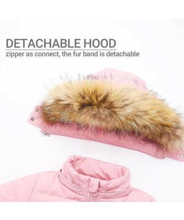 Kids Winter Puffer Jacket and Bib Pants Set | 2-Piece Snowsuit | Hooded Down Coat | Snow Pants Outfit | 18-24 Months | Pink - Buy Online on GoSupps.com