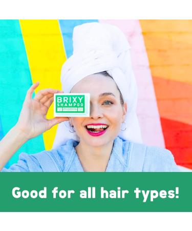 BRIXY Balance Shampoo Bar for Oily Hair - Argan Oil & Provitamin B pH Balanced Vegan Plastic Free 4oz Mint Eucalyptus - Buy Online on GoSupps.com
