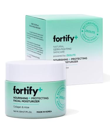 Fortify Anti-Aging Daily Facial Moisturizer with Collagen & Aloe - Nourishing & Hydrating - Vegan  Fragrance-Free  Alcohol-Free  Cruelty-Free for All Skin Types - Made in Korea - 50ML/1.7Fl.Oz.