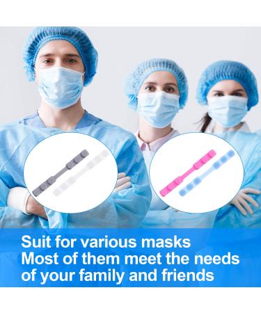 12Pcs Mask Extender Hook Adjustable Silicone Anti-Tightening Ear Grips - Relief from Pressure and Pain (Blue Pink White Gray) - Buy Online on GoSupps.com