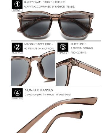 Vevesmundo Tinted Reading Glasses - 2.5x Sunglasses with Sun Protection for Men & Women - Dark Brown - Buy Online on GoSupps.com