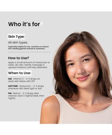 Natural Outcome Hyaluronic Acid Vitamin C Face Serum and Retinol Facial Serum - Night and Day Anti Aging Facial Serum and Hydrating Serum Set 1 oz Each Vegan Cruelty Free & Fragrance Free - Buy Online on GoSupps.com