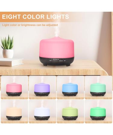 Liphier Multifunctional Essential Oil Diffuser - 500ML Aromatherapy Diffuser with Remote Control Two Mist Modes Eight LED Lights Auto Shut-Off Safety Switch for Home Bedroom Office (Black) - Buy Online on GoSupps.com