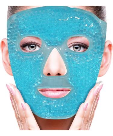 Gel Beads Ice Face Mask Bundle for Headaches, Puffy Eyes, Redness - Includes Eye Hole Mask - Buy Online on GoSupps.com