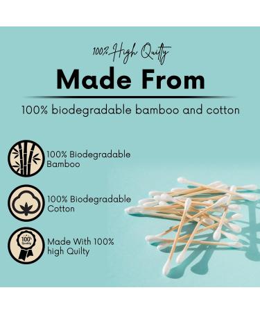Bistras Bamboo Cotton Swabs 400 count - Natural Dual Tipped Qtips for Ears, Makeup & Baby Care - Buy Online on GoSupps.com