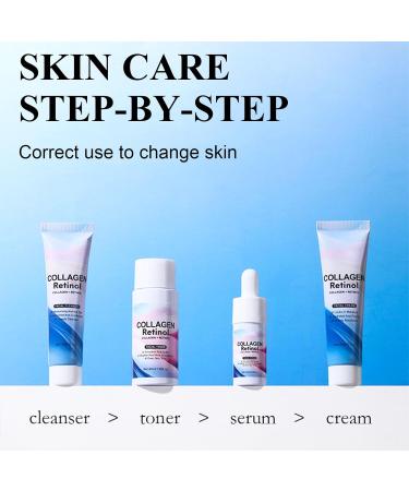 ARCHIDATE Collagen Retinol Face Routine Set Anti Aging Skin Care Set for Women Reduce Wrinkles & Fine Lines Increase Skin Elasticity Deep Nourish Moisturize Travel Size Skincare Gift Set - Buy Online on GoSupps.com