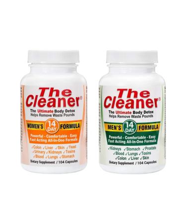 The Cleaner 14 Day Women's and 14 Day Men's Ultimate Body Detox 104 Capsules Each