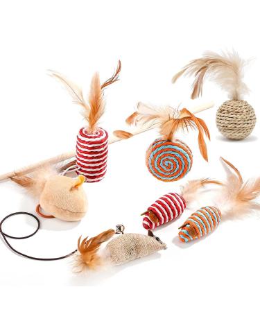 Shengruili 7 pieces cat toys set kitten mouse toy set sisal ball cat cat interactive toy set interactive cat toys cat toys pack A -z-7 - Buy Online on GoSupps.com