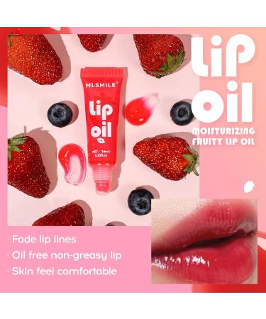 Strawberry Lip Oil | Glossy Hydrating Lip Gloss & Balm | Fruity Flavors Lip Care | Long-lasting Moisturizing Lip Plumper | International Shipping - Buy Online on GoSupps.com