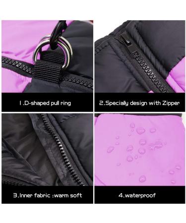Warm Waterproof Dog Coat for Small & Medium Dogs - Pink Winter Jacket with D-Ring - Buy Online on GoSupps.com
