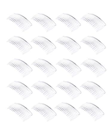 20 pieces transparent side hair transparent combs french twist kamm wire hair afarfunms transparent women side combs bride wedding veils for women - Buy Online on GoSupps.com