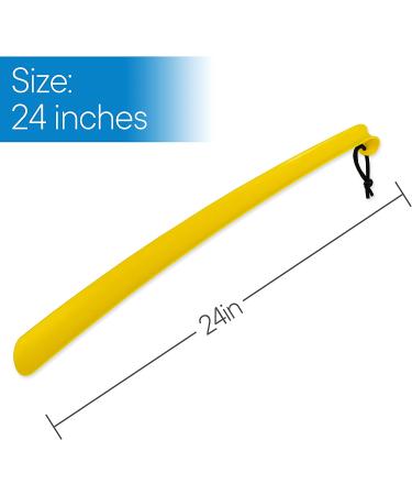 RMS 2 Pack Extra Long Handled Shoe Horn - 24 Curved Handle with Hang Up Strap - Buy Online on GoSupps.com