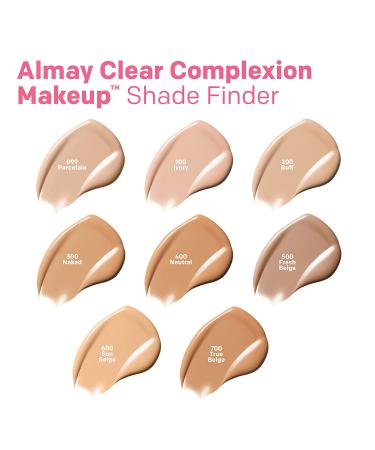 Almay Clear Complexion Acne Foundation 600 Sun Beige - Lightweight, Medium Coverage, Salicylic Acid, Hypoallergenic, Fragrance-Free - Buy Online on GoSupps.com