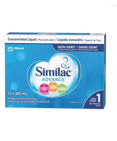 Similac Advance Step 1 Non-gmo Baby Formula Concentrated Liquid 385ml 0+ Months Blue 12 Count