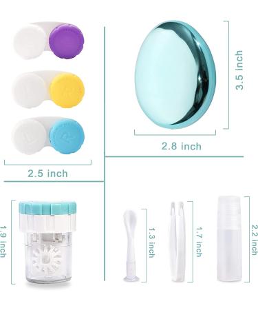 5-in-1 Green Travel Contact Lens Case with Mirror, Tweezers, Remover Tool & Solution Bottle - Buy Online on GoSupps.com