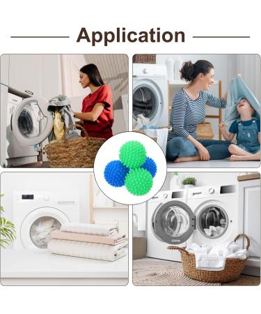 uxcell 4pcs Reusable Laundry Dryer Balls - Vinyl Drying Balls to Reduce Wrinkles & Static Fabric Softener Energy Saving - Blue & Green - Buy Online on GoSupps.com