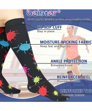 Beauten Compression Stockings for Men & Women - 15-20 mmHg Medical Support Socks Class 1 - Thrombosis & Pregnancy Relief - Multicolored 6 Pairs (L-XL) - Buy Online on GoSupps.com