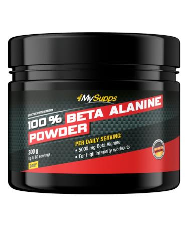 My Supps 300g beta -alanine powder high - amino acid powder with 5000mg beta -alanine & vitamin B6 per portion - pre workout supplement made in germany 300 g (1 Pack)