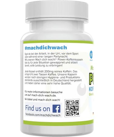 Caffeine Capsules 200mg - Vegan High-Dose No Additives - Quality from Germany - Small Easy-to-Swallow Capsules - Go Awake!  - Buy Online on GoSupps.com