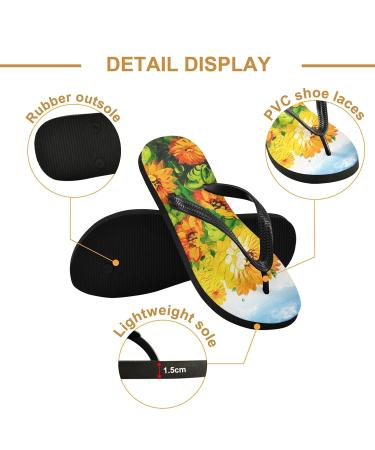 Mnsruu Daisy Floral Cloud Flip Flops - Stylish Sandals for Men & Women | Perfect for Home Hotel Spa & Travel - Buy Online on GoSupps.com