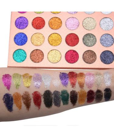  CHJUZI Pressed Glitter Eyeshadow Palette 24 Metallic Colors Highly Pigmented & Shimmer Waterproof & Long Lasting - Buy Online on GoSupps.com