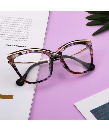 FEISEDY Women Oversized Blue Light Blocking Glasses | Cat Eye Floral Design | Anti Eyestrain Eyewear B2956 (55mm) - Shop Internationally - Buy Online on GoSupps.com