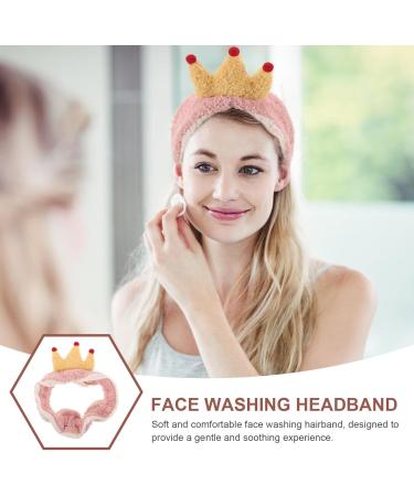 minkissy Spa Headband for Washing Face Cute Crown Design Makeup Headband Soft Coral Fleece Skincare Hair Band Face Wash Headband for Women Girls - Buy Online on GoSupps.com