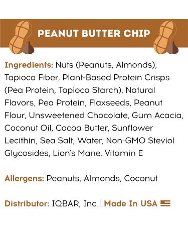 IQBAR Keto Protein Bars - Peanut Butter Chip Flavor - 12-Count Energy Bars - Low Carb, High Fiber, Vegan & Low Sugar - Meal Replacement & Vegan Snacks - Buy Online on GoSupps.com