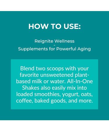 Reignite Wellness by JJ Virgin | Vanilla Plant-Based All-in-One Shake | New & Improved Formula Plant Protein Powder, Vitamins, Minerals, Greens & Aminos | 20g of Plant Protein | 30 Servings - Buy Online on GoSupps.com