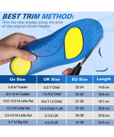 Buy Bacophy Kids Orthotic Arch Support Insoles | Cushioning Inserts for Flat Feet & Heel Pain Relief (Sizes 5-7 M US - Buy Online on GoSupps.com