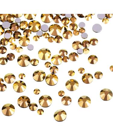 Quesuc 3456 Pieces Nail Crystals AB Nail Art Rhinestones Round Beads Flatback Glass Charms Gems Stones 6 Sizes for Nails Decoration Makeup Clothes Shoes (Gold Mixed SS4 5 6 8 10 12) - Buy Online on GoSupps.com
