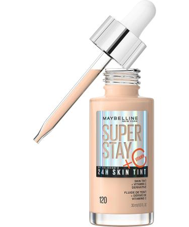 Maybelline New York Super Stay Up To 24H Skin Tint Foundation skin-like coverage with Vitamin C* Shade 120 30 ml & New York Matte + Poreless Pressed Face Powder Makeup Translucent 8.5 Grams - Buy Online on GoSupps.com