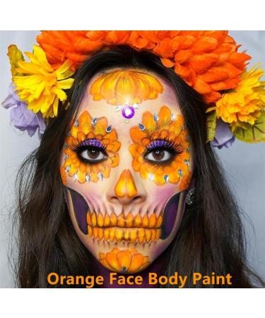 Mysense Cream-Blendable Orange Face Body Paint Stick (1.06 Oz) Orange Makeup Stick for Adults Children Halloween Cosplay SFX Makeup Waterproof Orange Eye Black Stick - Buy Online on GoSupps.com