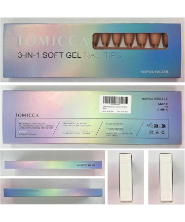 TOMICCA Short Coffin Nail Tips 180PCS - Nude Matte Full Coverage Soft Gel Nails for Nail Art Extensions - Buy Online on GoSupps.com