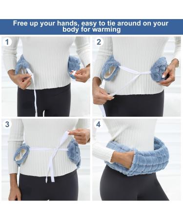 OWOZOI Long Hot Water Bottle with Soft Furry Cover - 72cm Full Body Wrap, Waist Hot Water Bottles for Pain Relief, Neck & Shoulder Thermotherapy - Blue - Buy Online on GoSupps.com