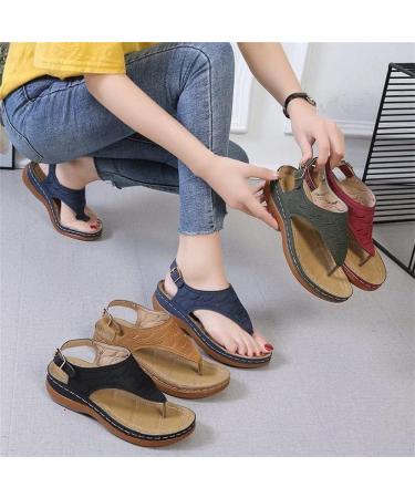 LELEBEAR Leather Orthopedic Arch Support Sandals - Diabetic Walking Sandals (Size 10, Green) - Buy Online on GoSupps.com