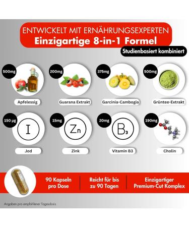 Buy Power Brn Plus 8-in-1 Fast Formula - High-Dose Apple Cider Vinegar Green Tea Zinc & More - 90 Vegan Capsules - Premium CUT Complex - International Shipping Available - Buy Online on GoSupps.com