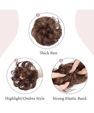 Voluminous Dark Brown & Light Auburn Hair Extensions - Versatile Hair Ties & Updos | 40g Ponytail & Dutt - Buy Online on GoSupps.com