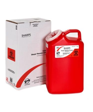 Sharps Compliance 13000-008 Sharps Recovery System 3 gal Needle Disposal Container, English, 15.34 fl. oz., Plastic, 1 x 1 x 1