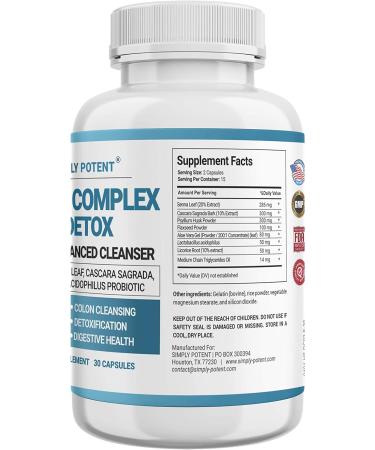 Simply Potent Natural Colon Cleanse - Gentle Colon Cleanser Supplement for Digestive Health - Supports Detoxification and Regularity - 60 Capsules - Buy Online on GoSupps.com