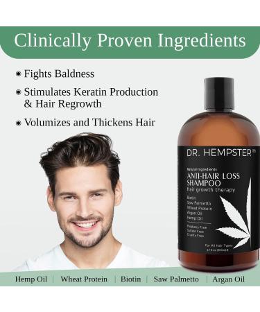 Hemp & Biotin Hair Loss Shampoo - 17oz | Natural Organic Formula for Thinning Hair | Men & Women | Paraben & Sulphate Free - Dr. Hempster - Buy Online on GoSupps.com